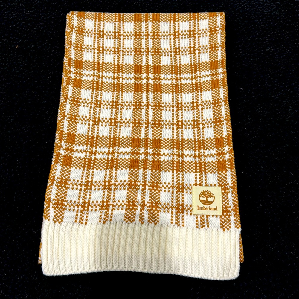 New w/o tags Timberland burnt orange and cream/ off white scarf!